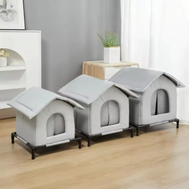 Stray Cat Dog House Waterproof Outdoor Winter Warm Pet Cave Sleeping Beds Home Foldable Washable for Small Dog Puppy Supplies