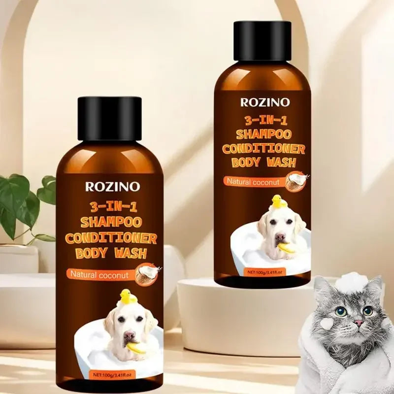Pet Aromatherapy Body Wash 3 in 1 Coconut Flavour Stain Odor Eliminator Tearless Moisturizer Dog Shampoo And Conditioner