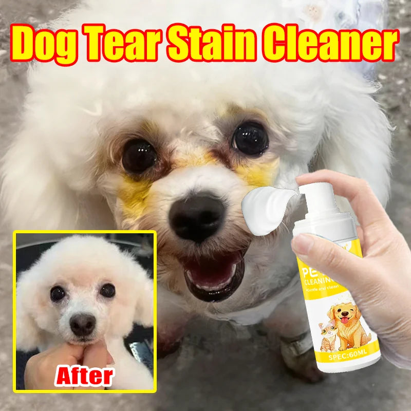 LOORSAN 60ML Pet Foam Dry Clean Shampoo - No-Water Cleaner for Dogs & Cats, Removes Tear Stains & Gentle on Fur