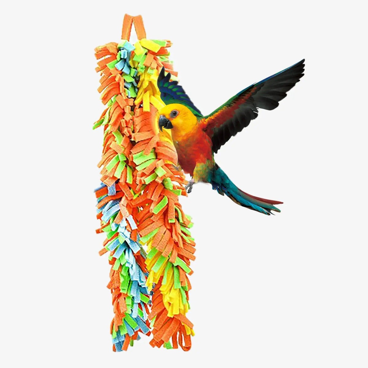 Parrot Knotted Rope Chew Toy Hanging Bird Cage Accessories Multicolor Cloth Supplies for Finch Conure Cockatiel