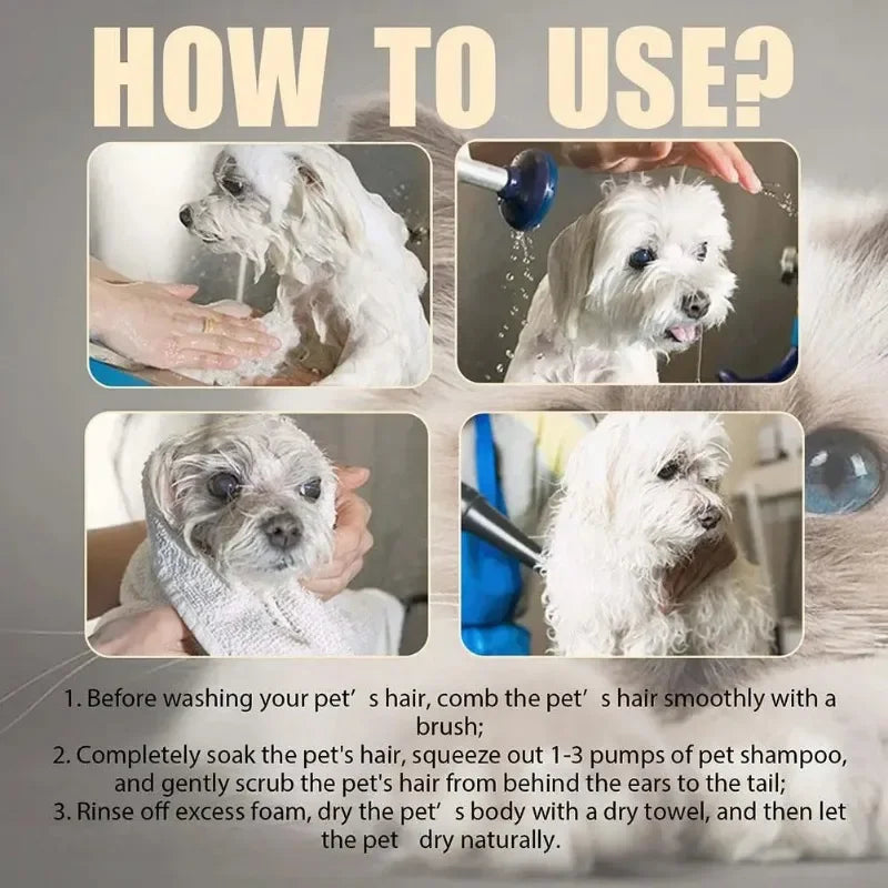 100/300ML Pet Shampoo Cat Dog Hair Softening Shower Gel Anti Mite Moisturizing Itchy Cleans Hair Remove Dirt Odor Pet Products