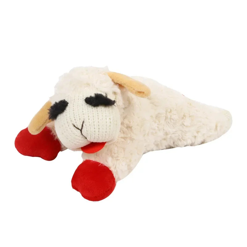 Plush Dog Toys With Squeaky Lamb Anime Lying Sheep Alpaca Plush Stuffed Interactive Toys For Dog Pet Toy Supplies