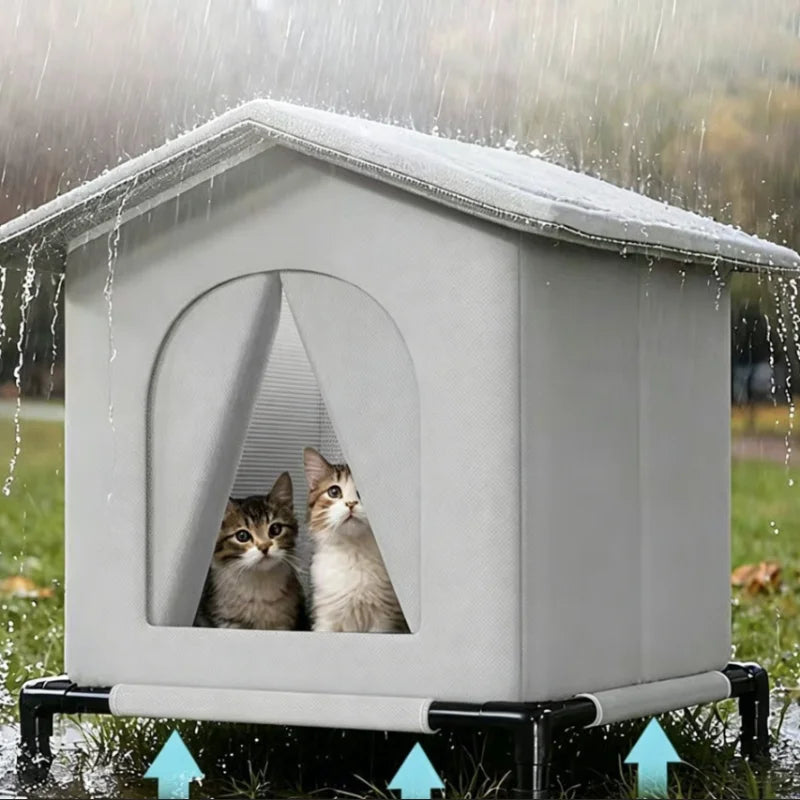 Stray Cat Dog House Waterproof Outdoor Winter Warm Pet Cave Sleeping Beds Home Foldable Washable for Small Dog Puppy Supplies