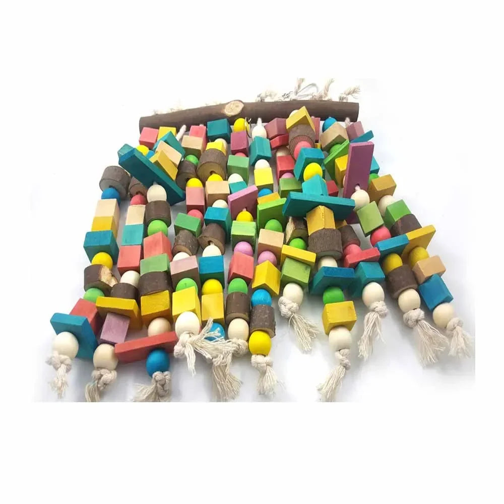 Large Bird Parrot Chewing Toy Multicolored Natural Wooden Bird Parrot Climb Toys For Large Macaws Cokatoos African Parrots