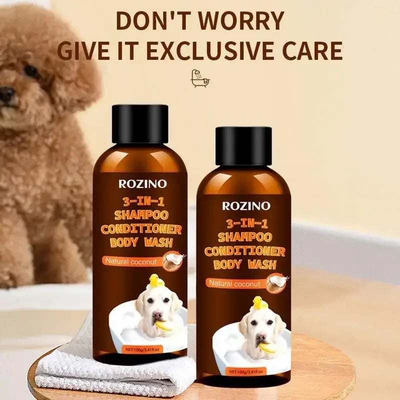 Pet Aromatherapy Body Wash 3 in 1 Coconut Flavour Stain Odor Eliminator Tearless Moisturizer Dog Shampoo And Conditioner