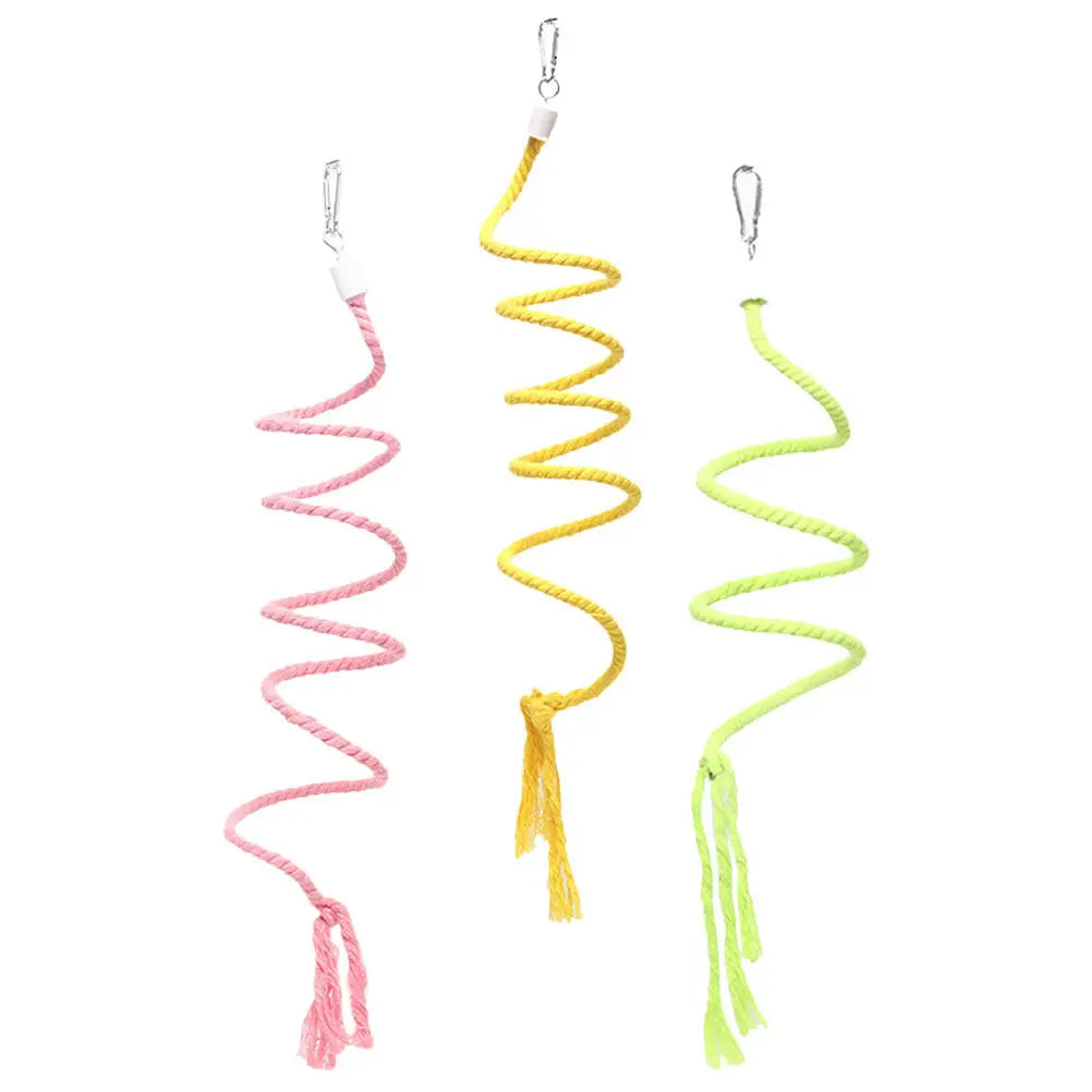 Parrot Climbing Rope Toys 3 Pack Bite Resistant Bird Swing Perch for Parakeet Conure Cockatiel Cages