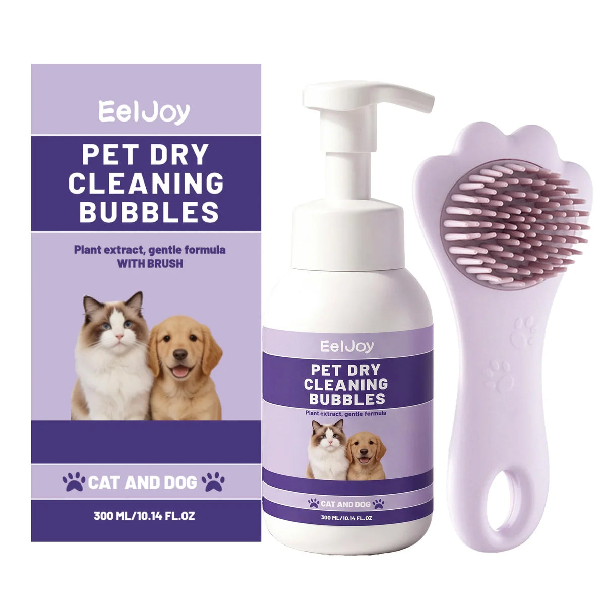 Pet Dry Cleaning Bubble Shampoo Kit Removing Stains Soothing Hair Eliminate Odor Long-Lasting Fragrance Dogs & Cats Foam Shampoo