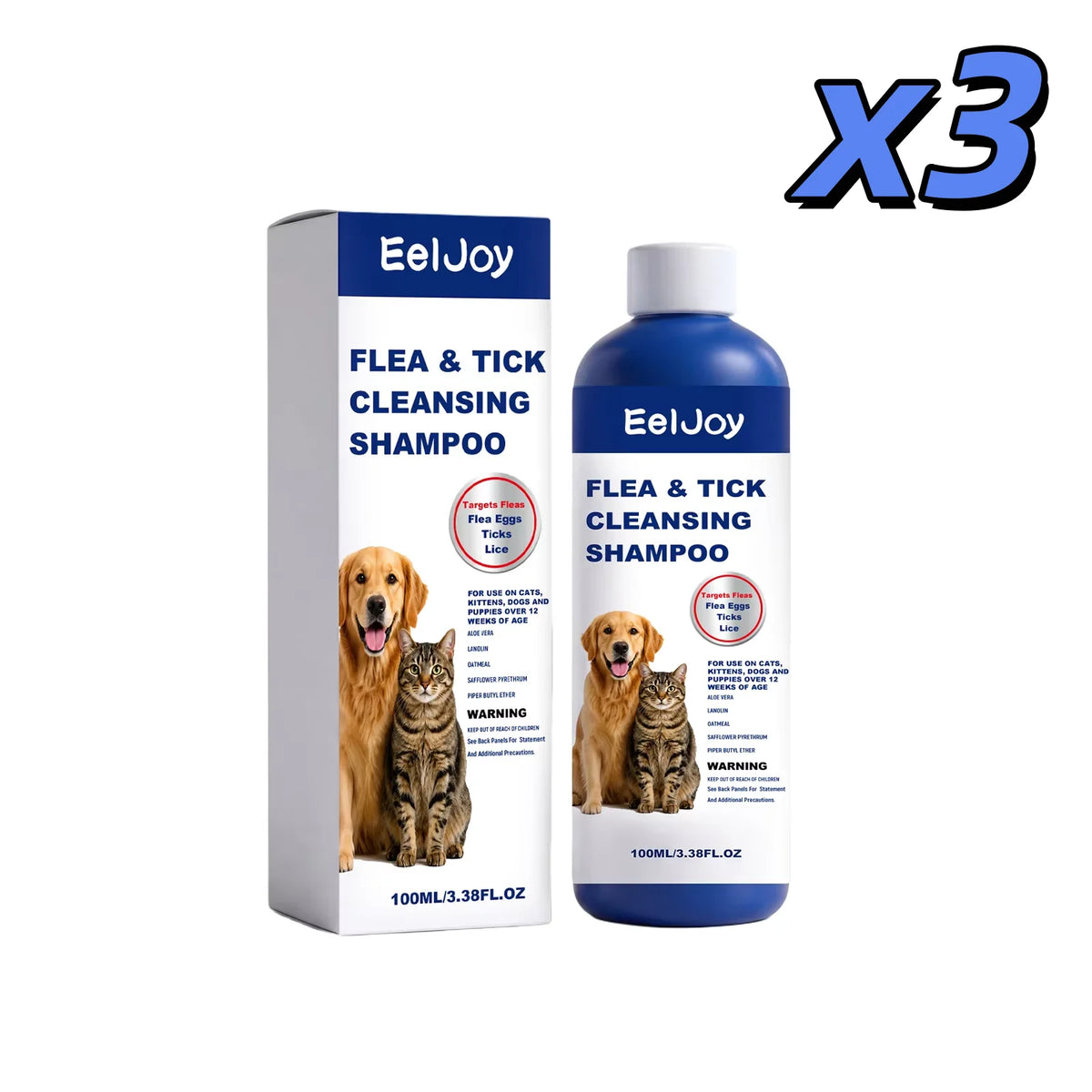 Pet Flea Tick Lice Removal Shampoo Deep Cleansing Dander Removing Deodorizing Anti-Itch Anti-Parasite Dog Cat Bath Shampoo 100ml