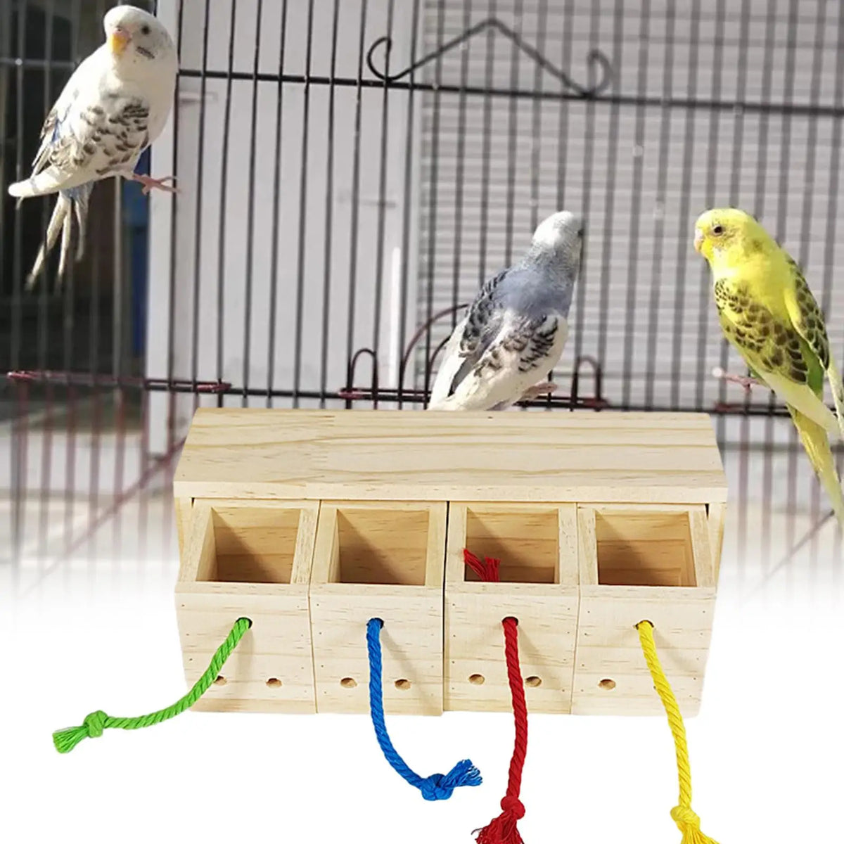 Forage Toy Wooden Bird Foraging Feeder Toy Chew Toy Bird Foraging Toy Parrot Feeder Box for Macaws Lovebird Budgies Anchovies
