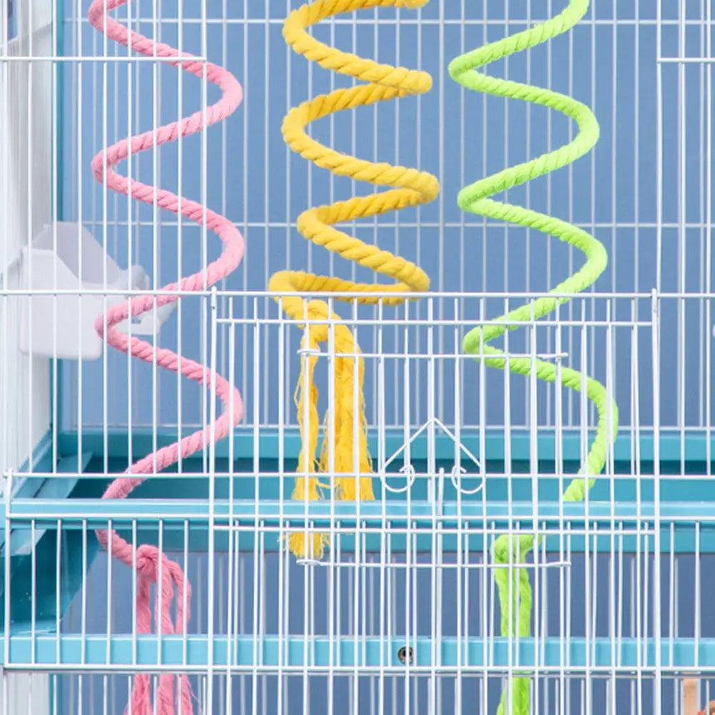 Parrot Climbing Rope Toys 3 Pack Bite Resistant Bird Swing Perch for Parakeet Conure Cockatiel Cages
