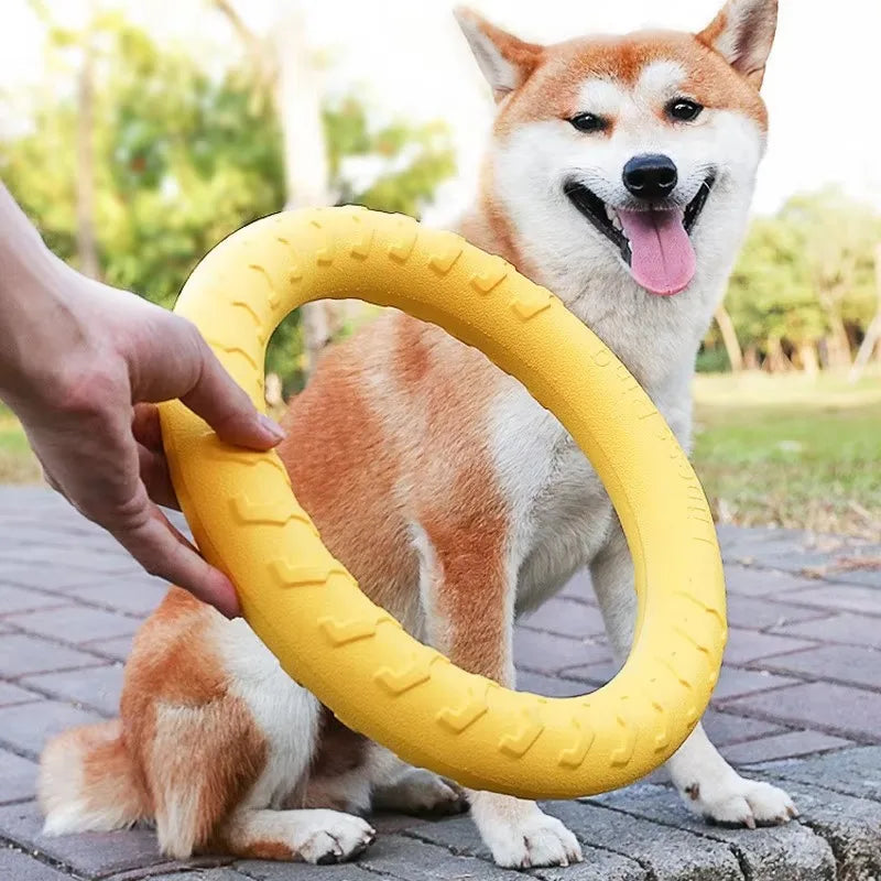 Dog Chew Ring Toy, EVA Flying Ring Disc, Durable Soft Bite‑Resistant Molar Interactive Outdoor Play Toy for Medium Large Dogs