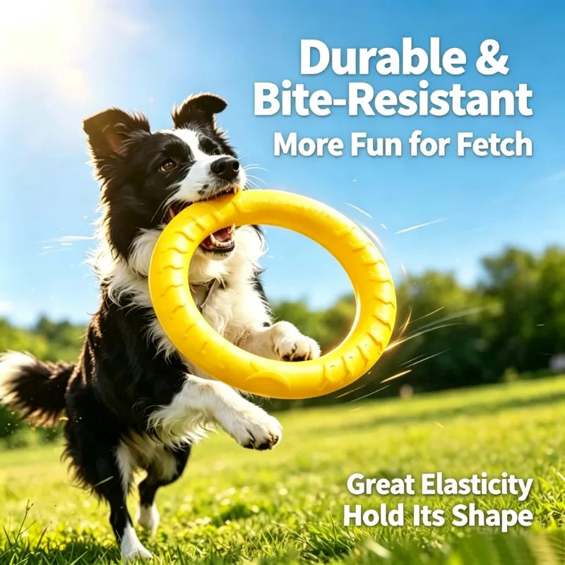 Dog Chew Ring Toy, EVA Flying Ring Disc, Durable Soft Bite‑Resistant Molar Interactive Outdoor Play Toy for Medium Large Dogs