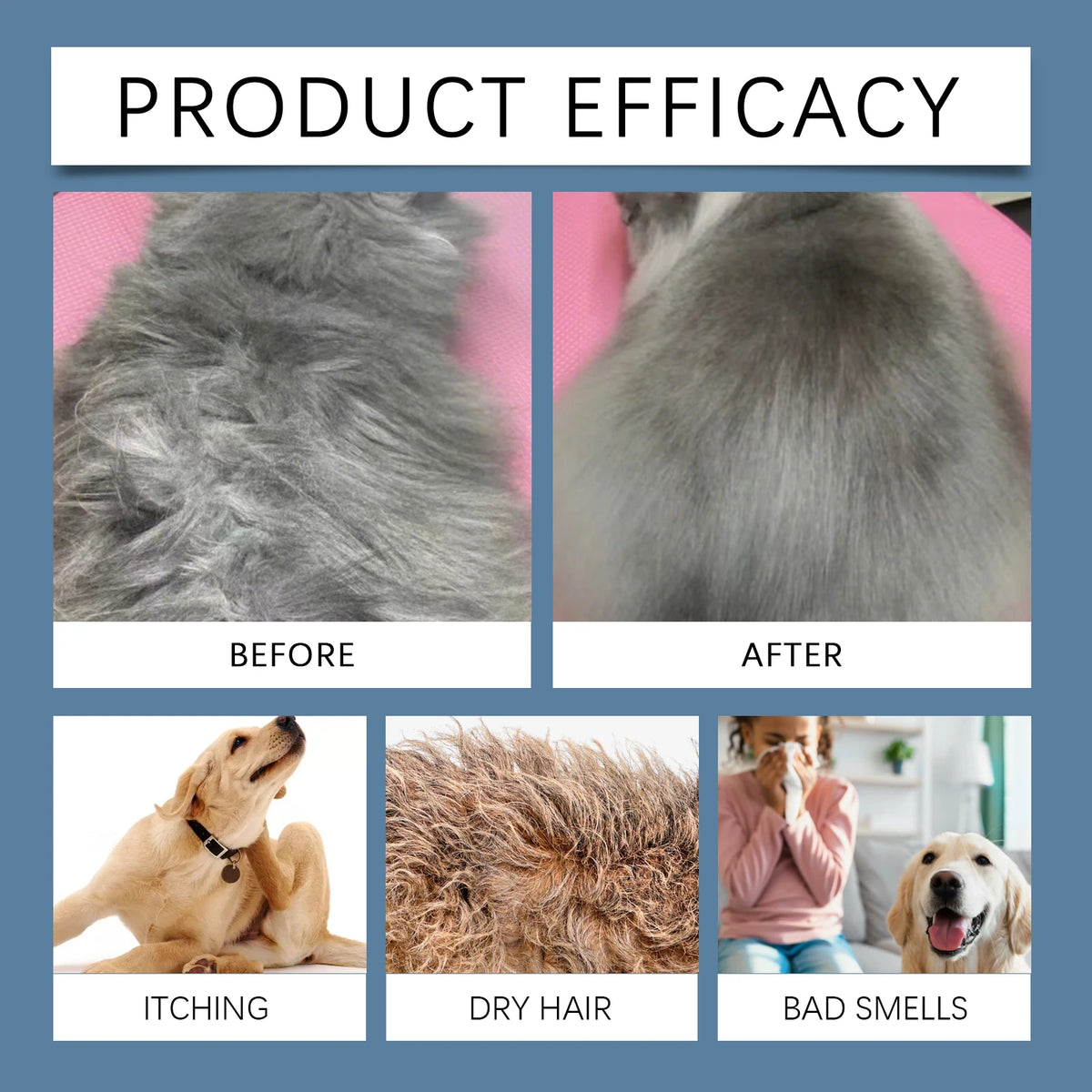 Pet Shampoo Mild Non-Irritating Anti-Mite Deodorizing Deep Cleansing Moisturizing Cats Dogs Hair Care Odor Reducing Shower Gel